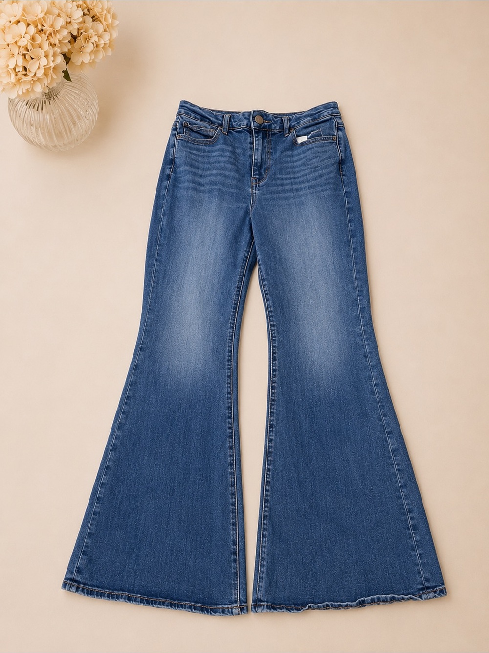 American Eagle Outfitters Wide-Leg Flare Jeans in Blue